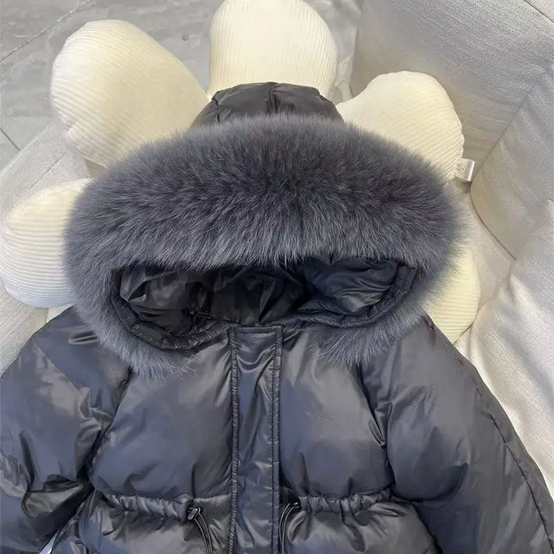 

Baby Girl's Winter Down Jacket Children's New Thickened Warm Cotton Jacket Girls' Stylish Hooded Casual Outer