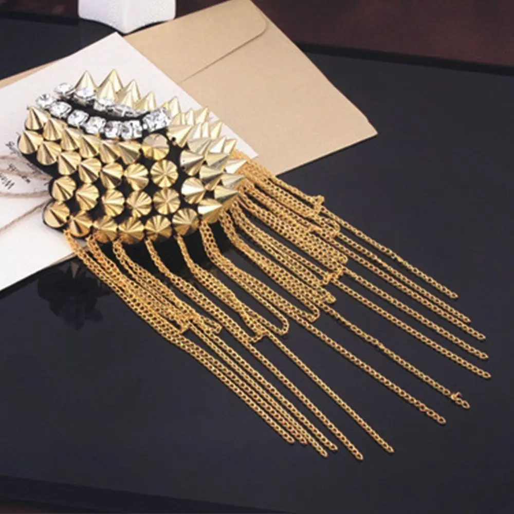 

Изящная брошь-цепочка с заклепками и кисточками, классическая, в стиле панк-хип-хоп, для мужчин и женщин