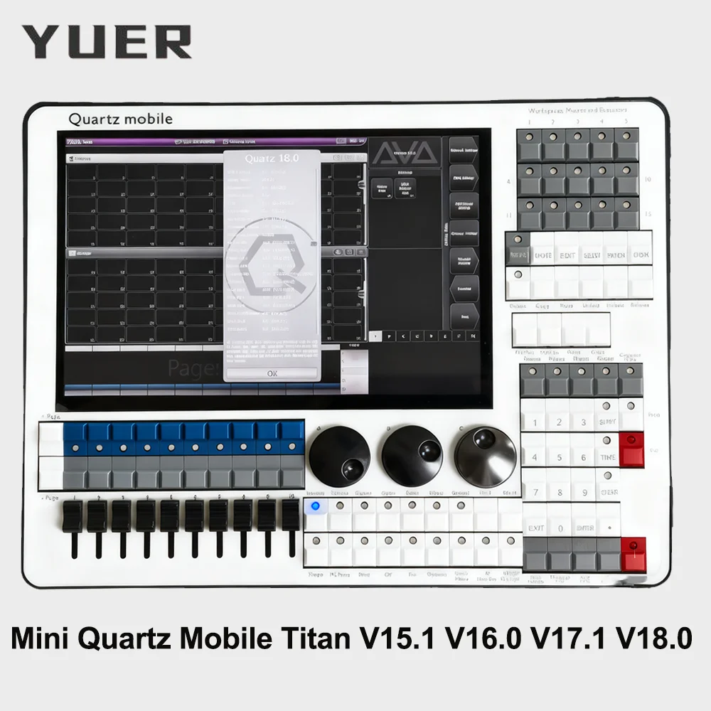 

Mini Quartz Mobile Titan V15.1 V16.0 V17.1 V18.0 DMX RDM Control Stage Light Controller Built in Capacitive Touch Screen UPS