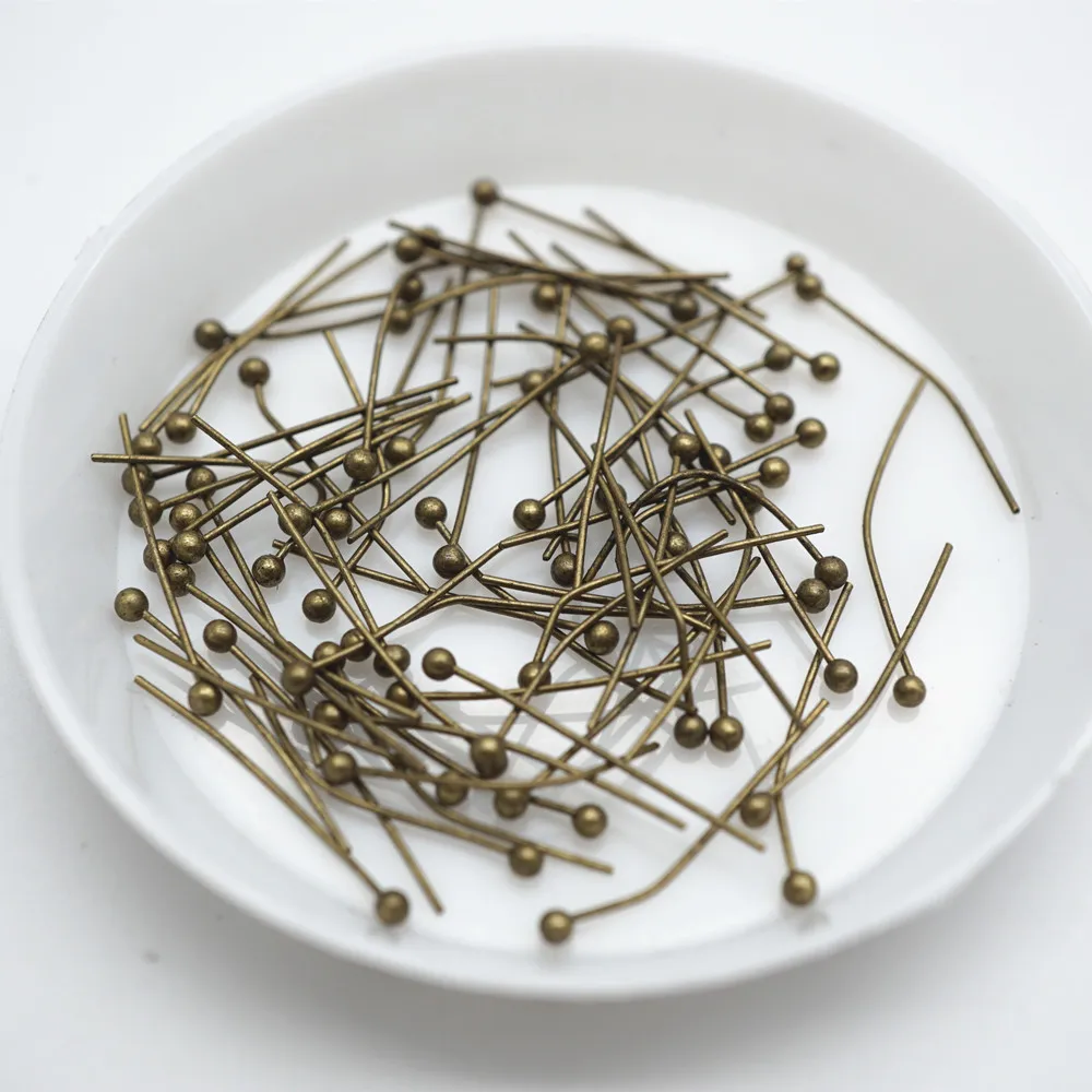 100Pcs 14-40mm Silver/Gold Plated Copper Ball Head Pins Needles For Craft DIY Supplies Jewelry Making Findings Accessories