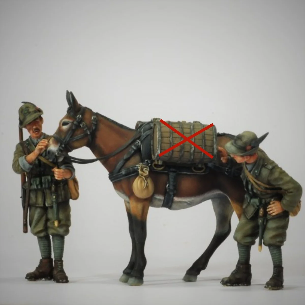 

1/35 Resin unpainted model kit, military theme, Italian soldier with mule unassembled and unpainted GK
