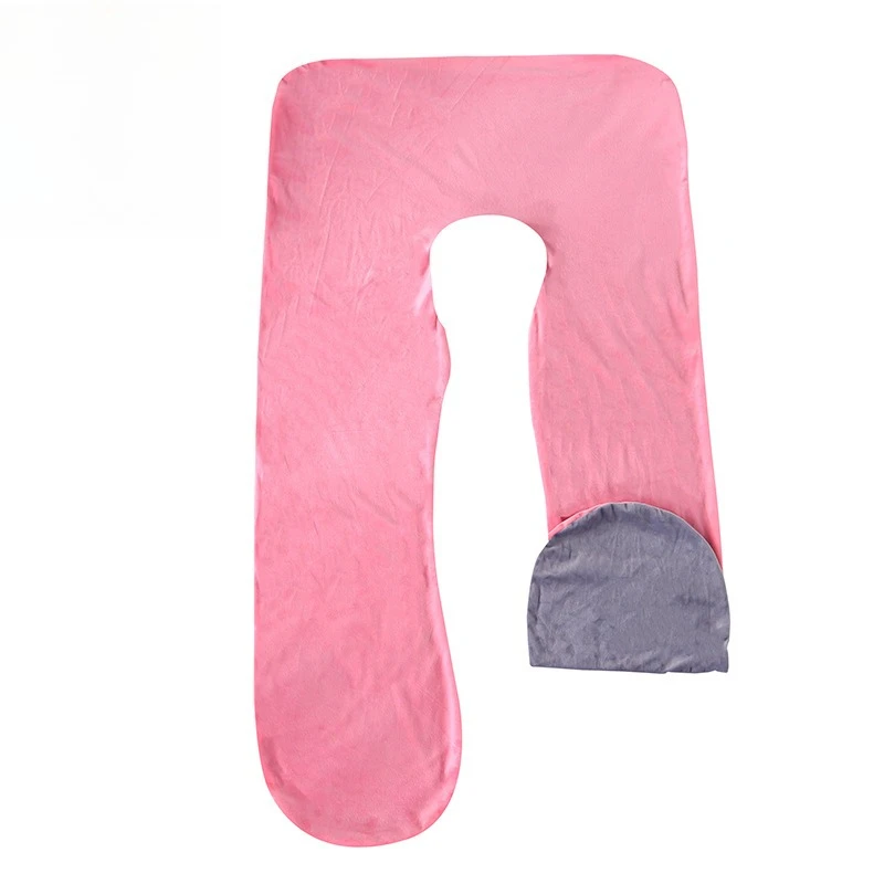 كيس وسادة للأمهات ثنائي النغمة باللون الوردي والرمادي من الصوف الكريستالي الناعم للنوم المريح مقاس 51.18*27.56 بوصة غير متضمن #6