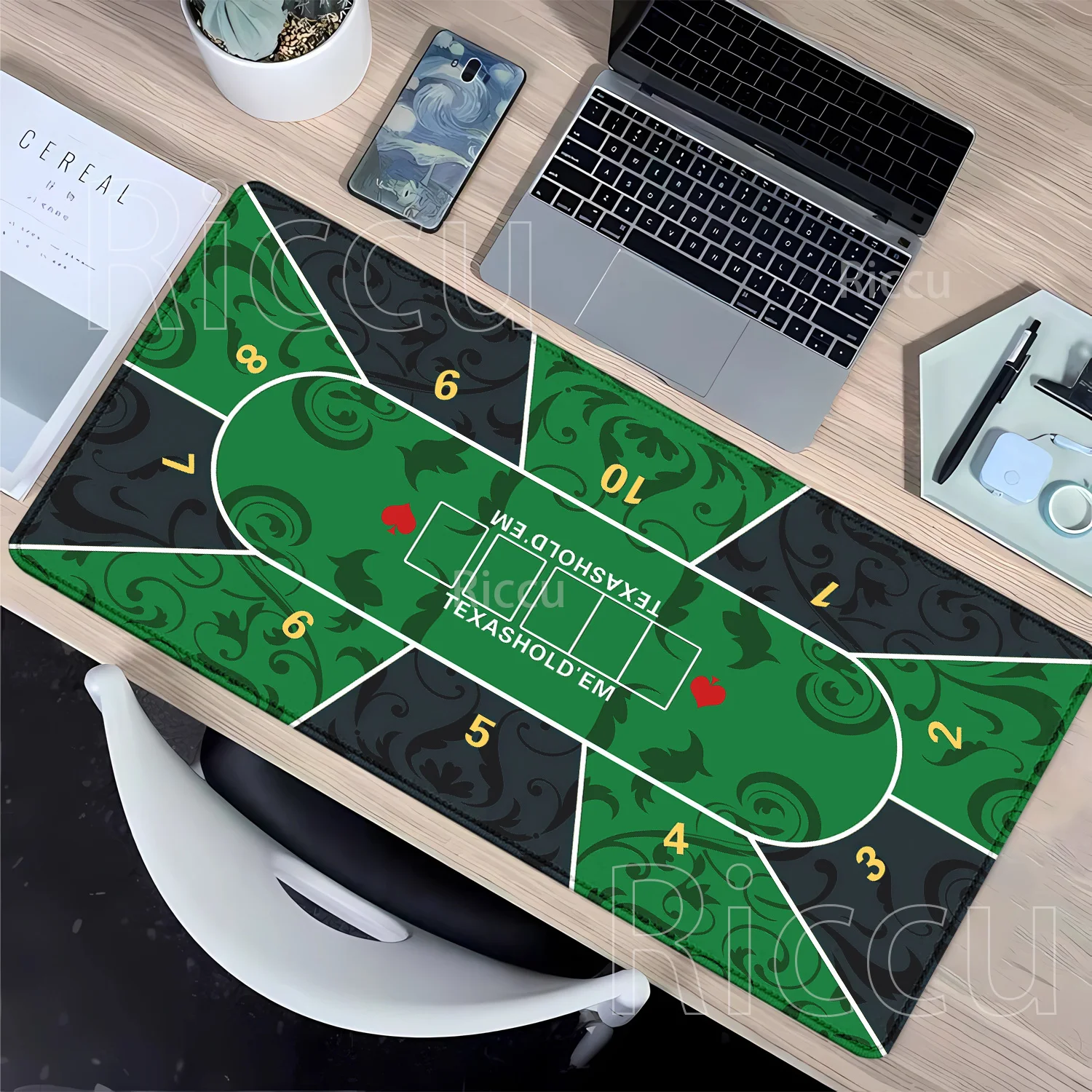 Mousepad Texas Hold’em poker Rubber Nonslip Gaming XXL Tabletop HD Printing Mousepad overlock Entertainment Board Game desk mat