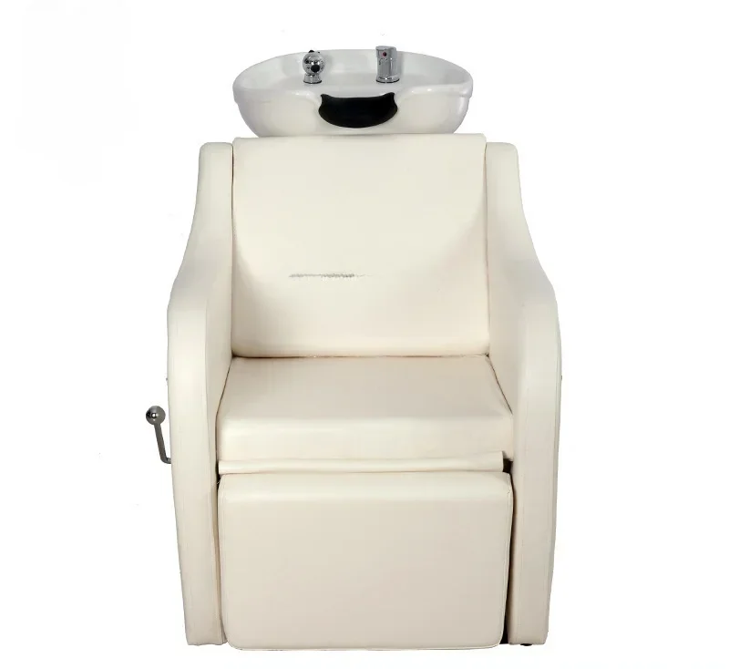 

Barber Shop Shampoo Chair for Hair Salon FRP Hair Salon Ceramic Basin Massage Half Lying Flushing Bed Trendy