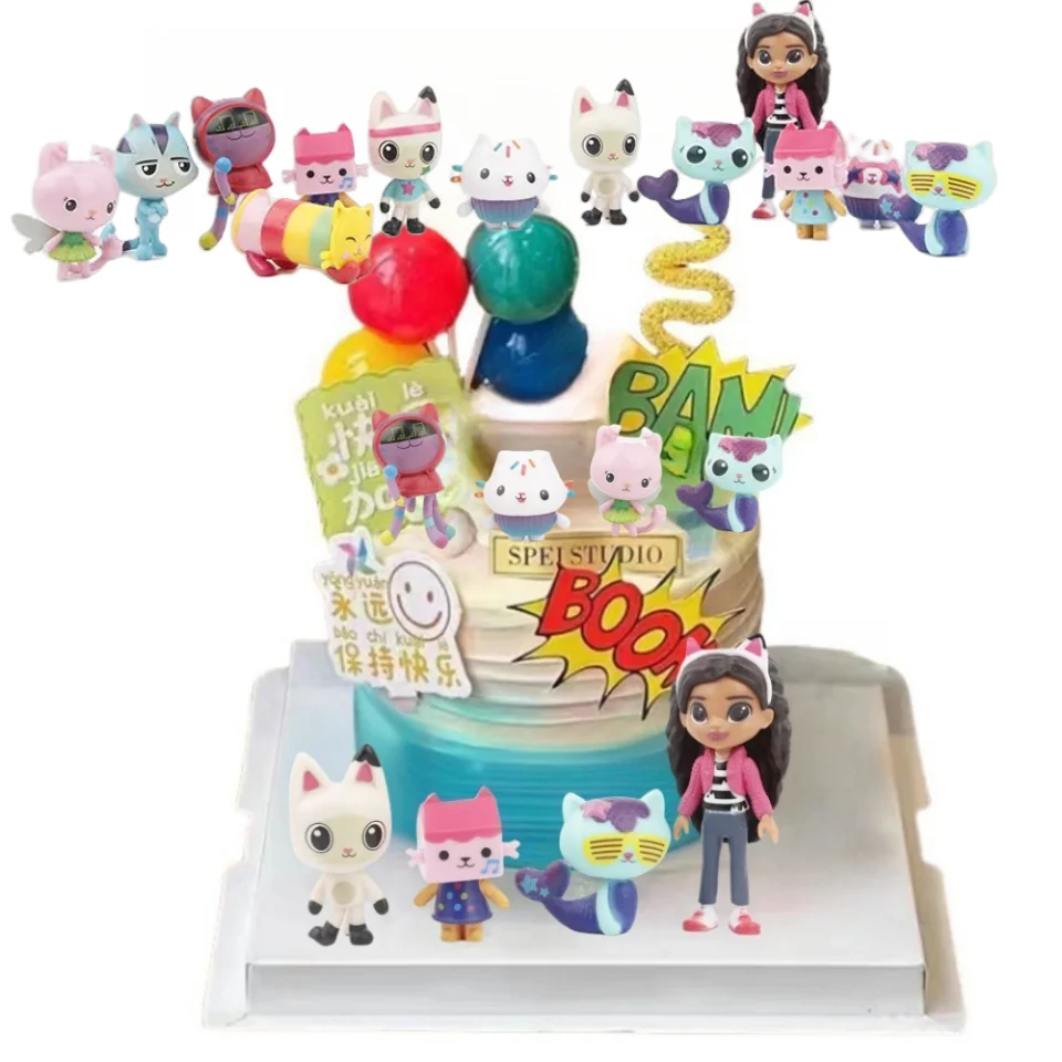 

Gabby Dollhouse Chiikawa Sonny Angle Action Anime Figure Toy Smiling Car Cat Hug Gaby Girl Bear Doll Figure For Birthday Cake
