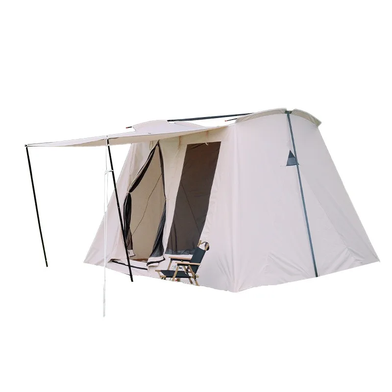 Outdoor retro spring tent four seasons camping portable cotton waterproof thickened camping small fresh spring tent