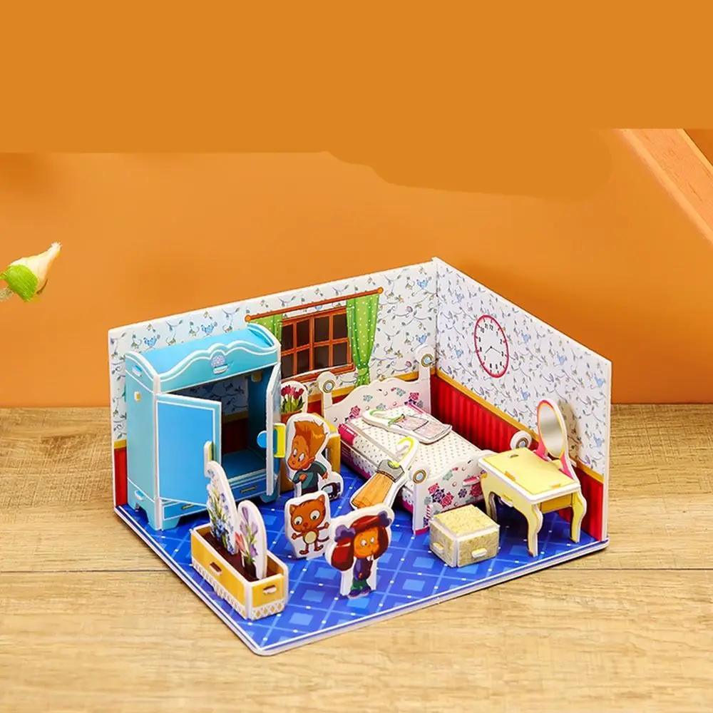 

Personalities Paper 3D Paper Puzzle Room Educational Bathroom Boys Girls Toys Assemble Gift Model Children