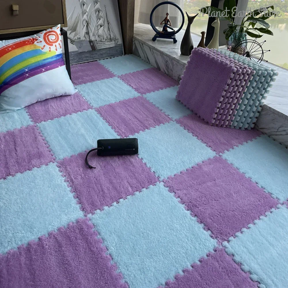 Alfombra de peluche suave para niños, tapete de juego para bebés, juguetes para bebés, alfombra de rompecabezas de espuma Eva en la habitación de