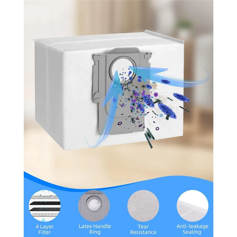 ملحقات BAAD للمكنسة الكهربائية Roborock Q7/ Q7+/Q7 Max/Q7 Max+، فرش جانبية رئيسية، مرشحات HEPA، أكياس غبار من القماش الممسحة