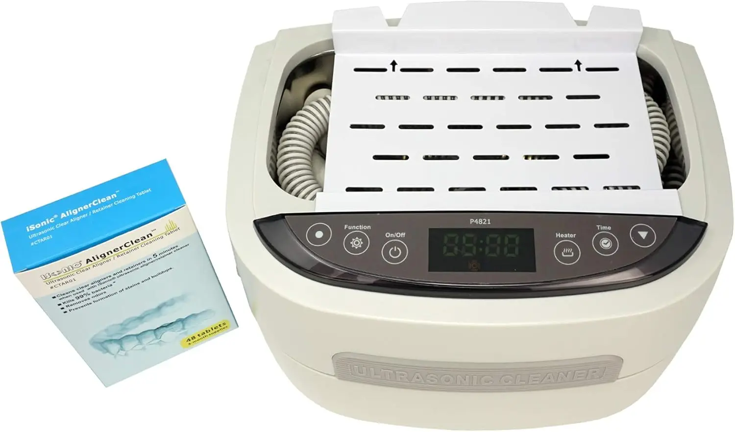 

Ultrasonic CPAP Cleaner 2.6Qt, 110V, Beige, with Cleaning Tablet and Weight Bracket