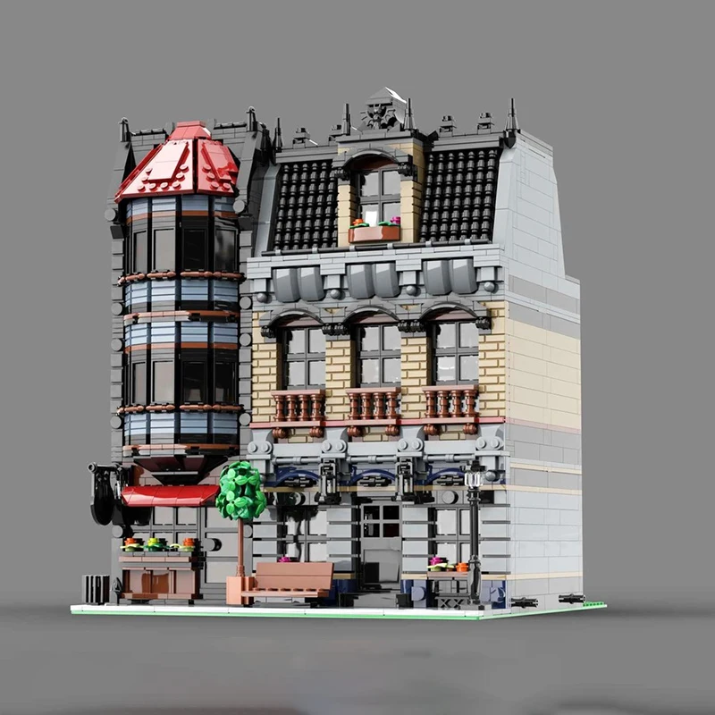 

3775 шт. MOC городская уличная сцена модульное здание и модель бара сборка строительные блоки игрушки детский подарок на день рождения