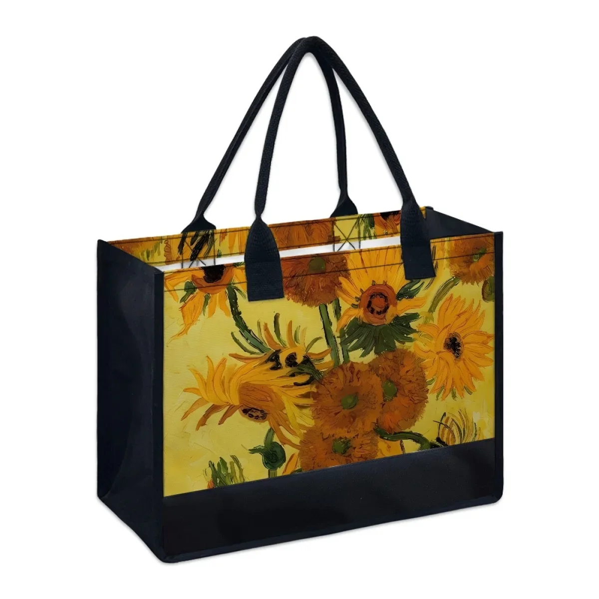 New Portable Top Handle Handbag Van Gogh Oil Painting Sunflower Casual Women Totes Vintage Popular Shoulder Bag Female Coin Bags