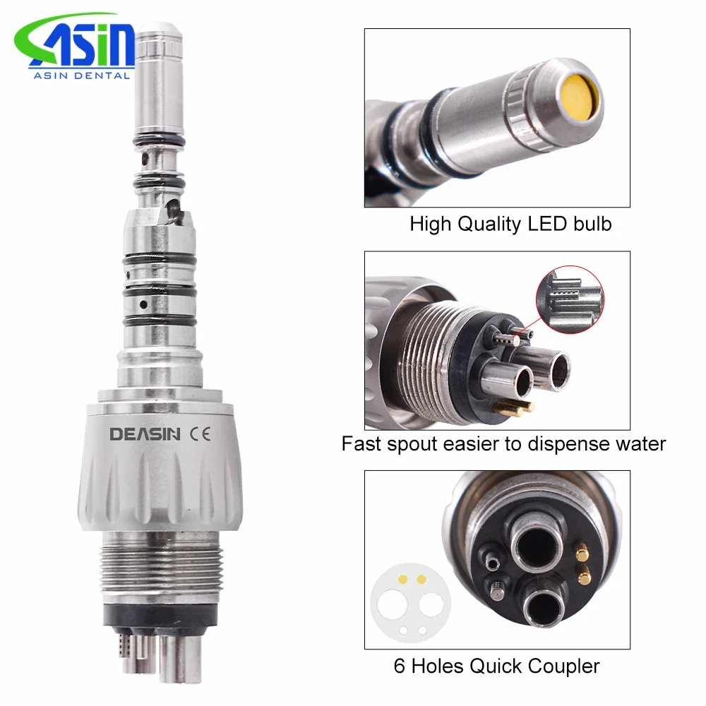 Dental Handpiece coupler For kavo 9000 Fiber Optic Handpiece Adaptor Coupling LED Coupler M6 Holes with water filter