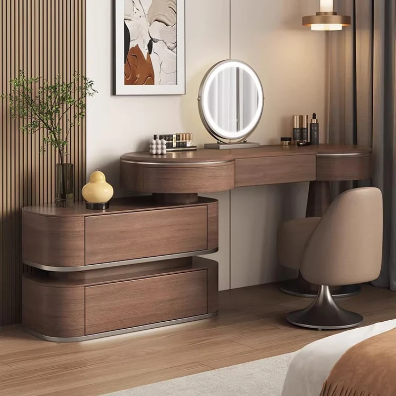 

Большой скандинавский туалетный столик для хранения вещей, коричневый, эстетичный, для салона красоты, роскошный современный деревянный туалетный столик, мебель Penteadeira Feminina