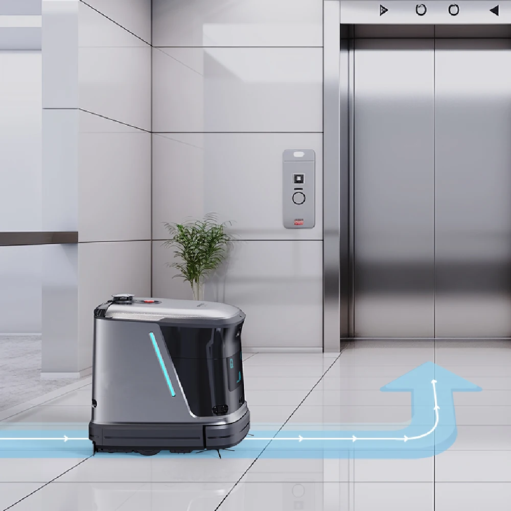 Auto Lift Access Commercial Industrial Robot Scrubber Vacuum Cleaner AI Object Detection PLC Engine 20000 Pa Suction 3-Year