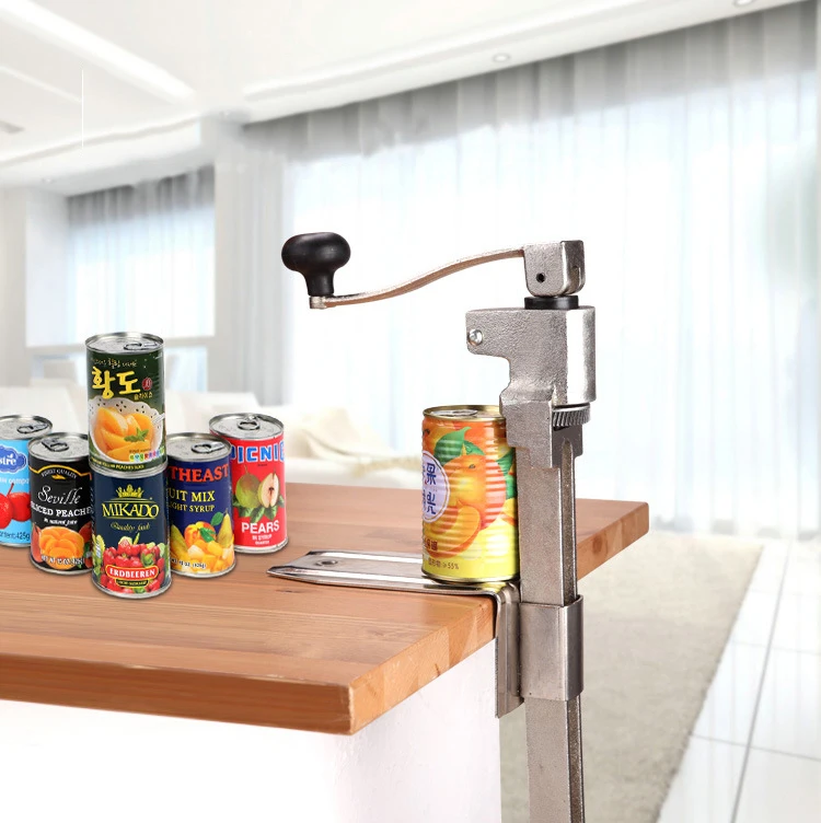 Commercial Can Opener 15.7 inches Tabletop Can Opener Heavy Duty Manual Table Can Opener With Angled BaFor Restaurant Hotel Bar