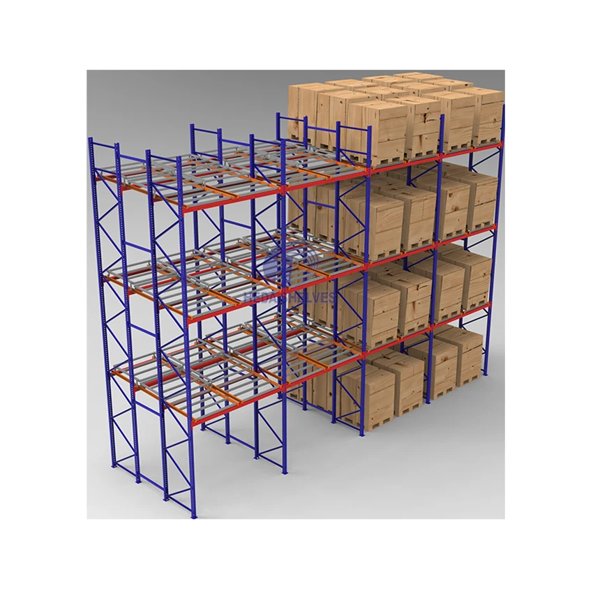 High-Density Steel 5-Layer Push-Back Pallet Racking System Heavy-Duty Warehouse Storage Solution