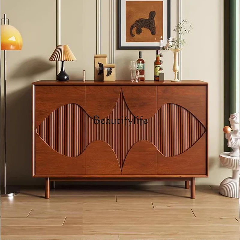 

North American cherry wood French retro shoe cabinet simple household small apartment