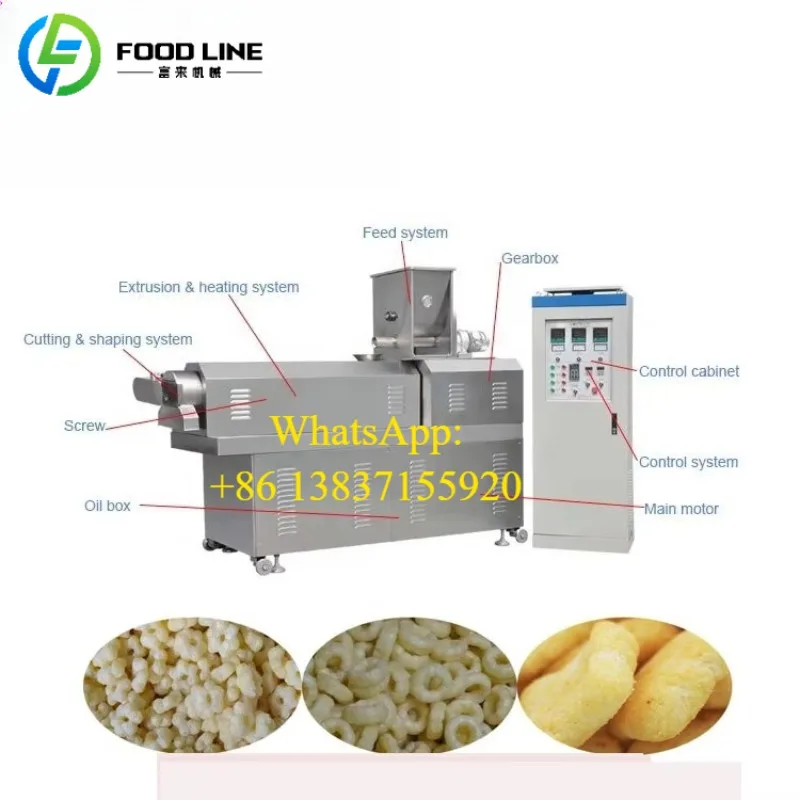 Commercial Food Extruder Machine Pet Dog Floating Fish Food Extruder Corn Puff Making Frying Machine for Bussinss Customized
