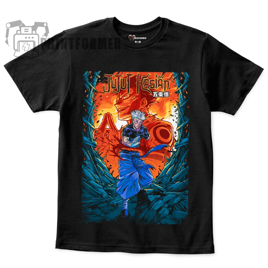 

2.5 Gojo Satoru T-Shirt Jujutsu Kaisen Mahito Anime Horror Funny Gift Shirt All Size