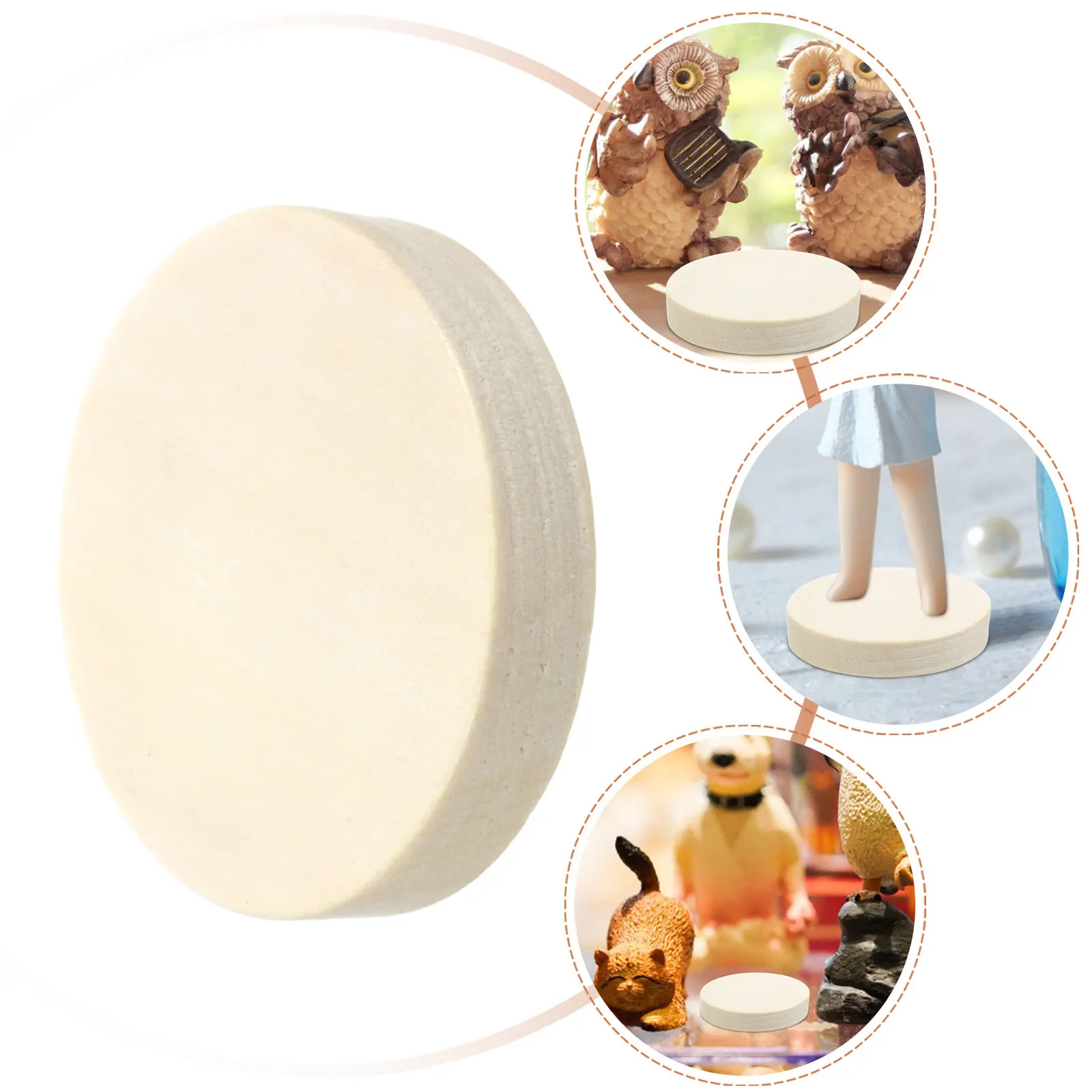 

50 шт. миниатюрных деревянных оснований для поделок, круглые подставки для рукоделия, небольшие, прочные, полированные