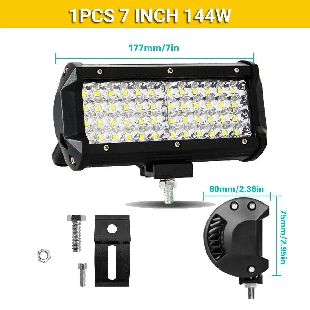 4/7/9/12/17/20 Inch Led Lichtbalk Voertuig 12V Werklamp Bar Spotlight Boot Barra Led Rijden Vrachtwagen ATV SUV 4x4 Lange Afstand
