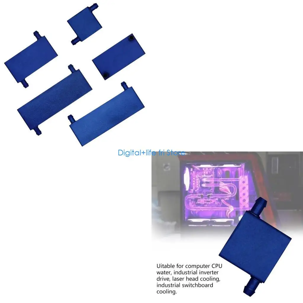 E06D 1.57x1.57x0.47in Aluminum Water Cooling Block for CPU Graphics Radiator Heatsink