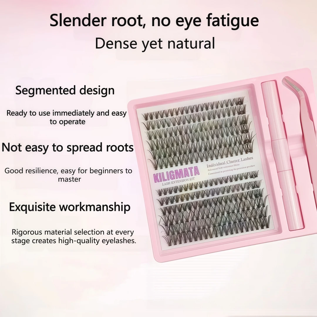 12 Reihen Wimpern im europäischen und amerikanischen Stil, 30P+40P, natürliche, dichte, segmentierte, großvolumige, individuelle Cluster-Wimpern für den einfachen Auftrags, Ultra – Detail 6