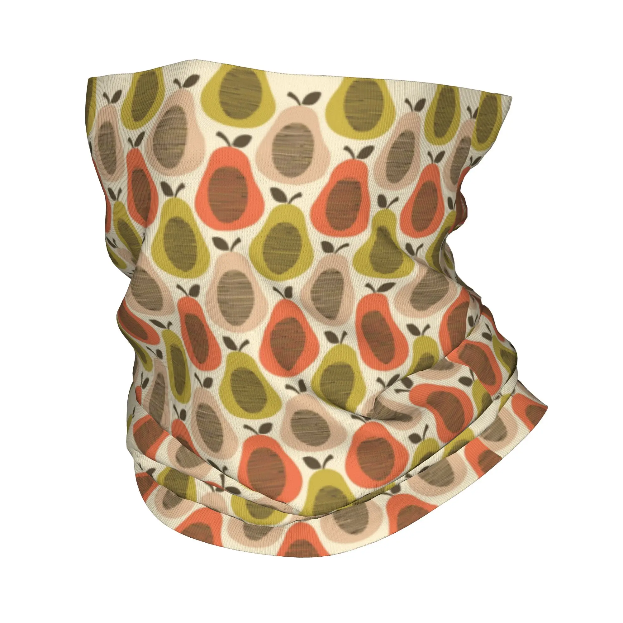 Orla Kiely Pear Tea Towel Bandana Neck Gaiter Windproof Face Scarf Cover Men Women Scandinavian Pattern Headband Tube Balaclava