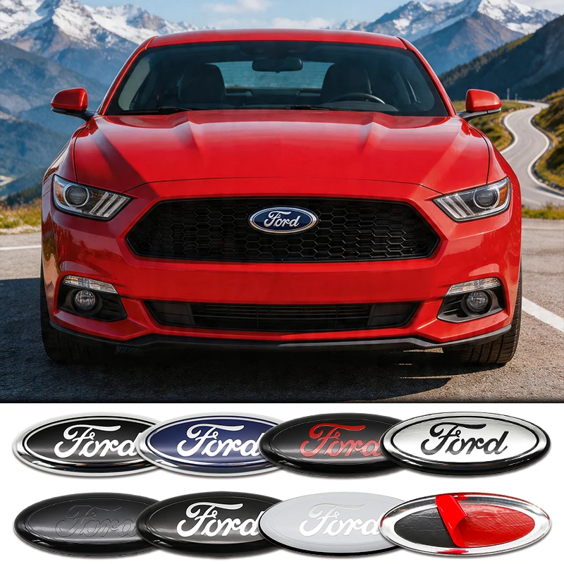 Emblema de aluminio de 14.5cm para Ford Mondeo Explorer Edge Focus Fiesta Kuga Transit Ecosport Escape MK3, accesorio para auto