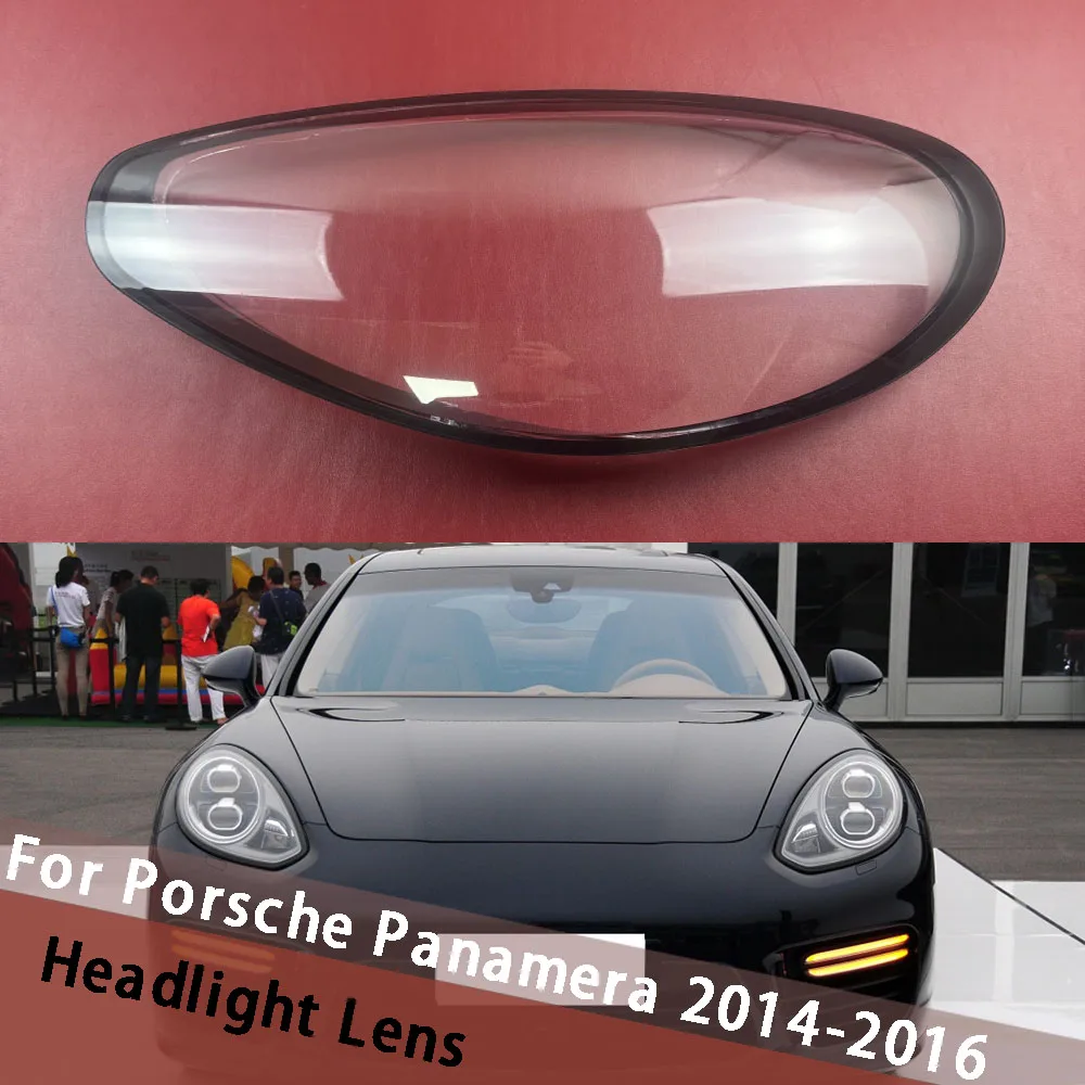 

For Porsche Panamera 2014 2015 2016 (Black Edge) Headlight Shell Housing Cover Headlamp Plexiglass Replace Original Lampshade