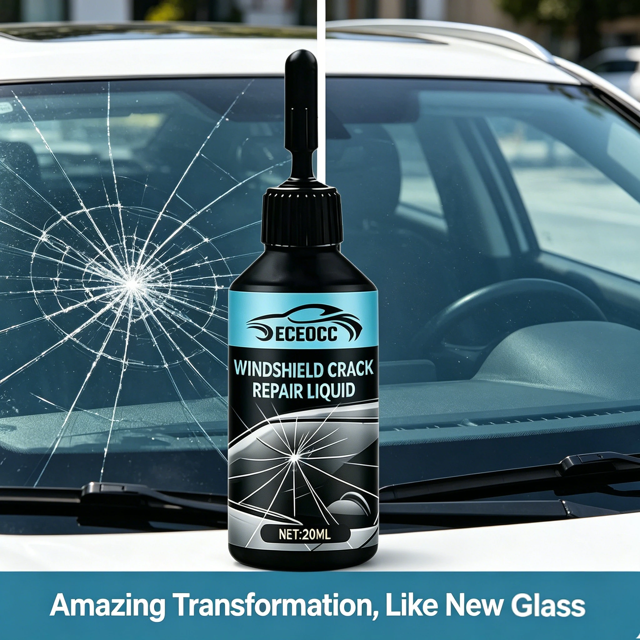 15-Min Full-Length Mirror Crack Repair Kit | Portable Adhesive, Clear View, Fix Deep Cracks Without Removal
