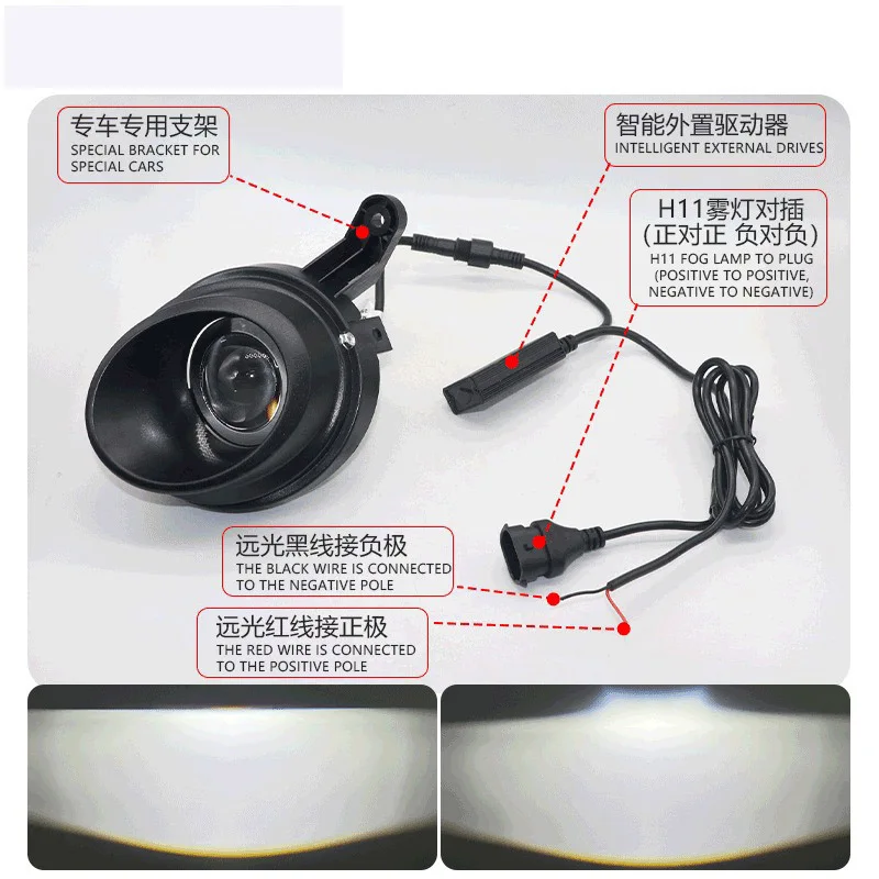 ハイロービーム2インチBi-LEDフォグランププロジェクターレンズ12V 40W 3000K 6000K キア スポーテージ車用フォグライト