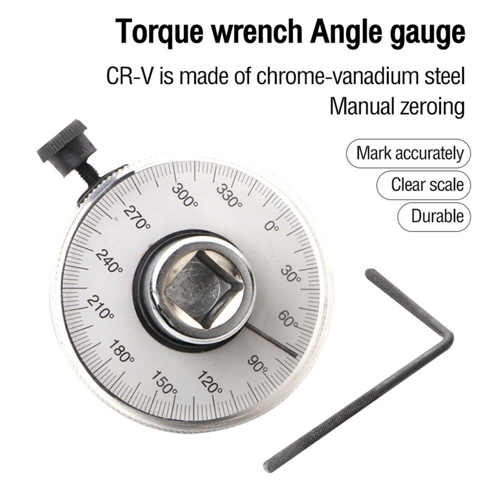 1/2 Inch Torque Wrench Angle Gauge Tool L-shaped Rod Wrench Transparent Shell Chromium Vanadium Steel Non-slip Digital Torque