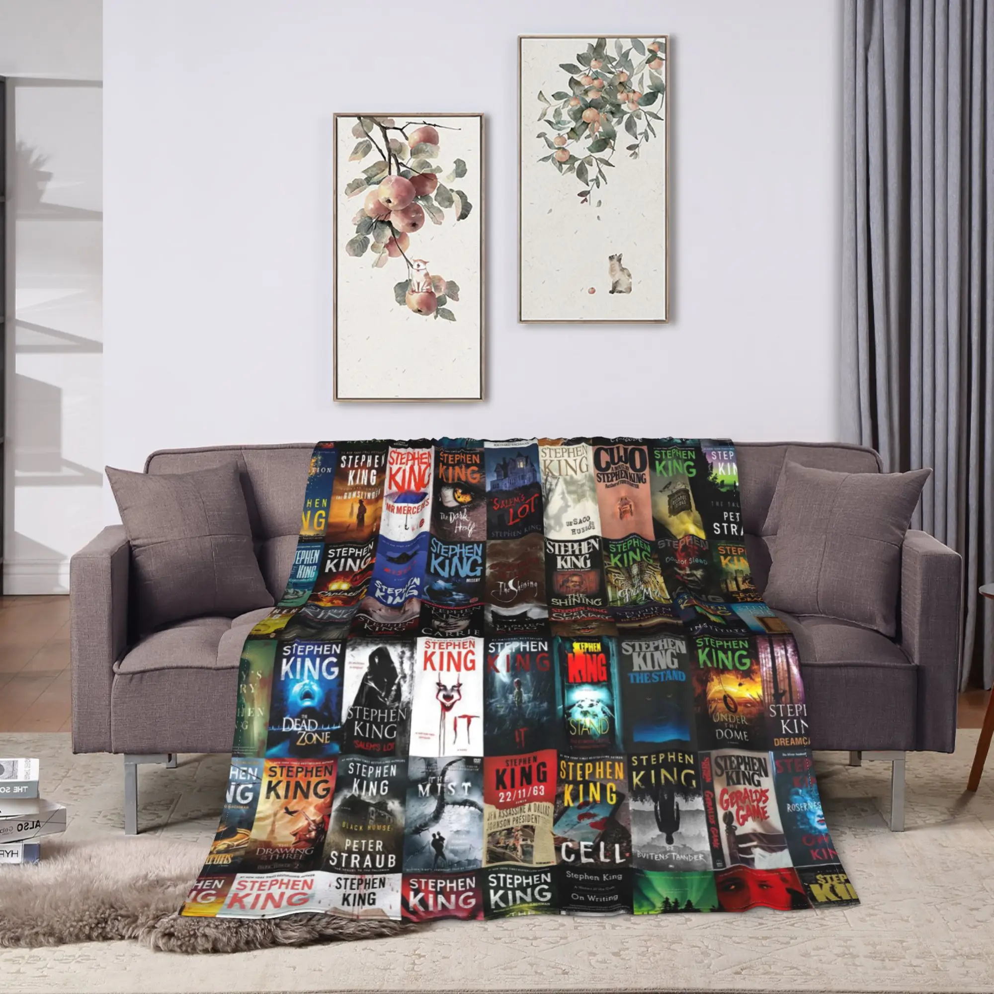 Collection of Stephens Kings Books Blankets Warm Cozy  Throw Blanket Spring Adults Sofa Home Travel Office Bedspread