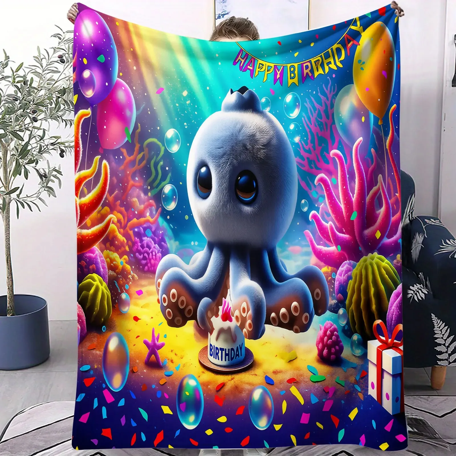 الإيطالية Brainrot شريف الصبار الفانيلا بطانية أحجام متعددة 2D طباعة الصحراء كاوبوي الصبار تصميم الفانيلا النسيج سيارة التخييم