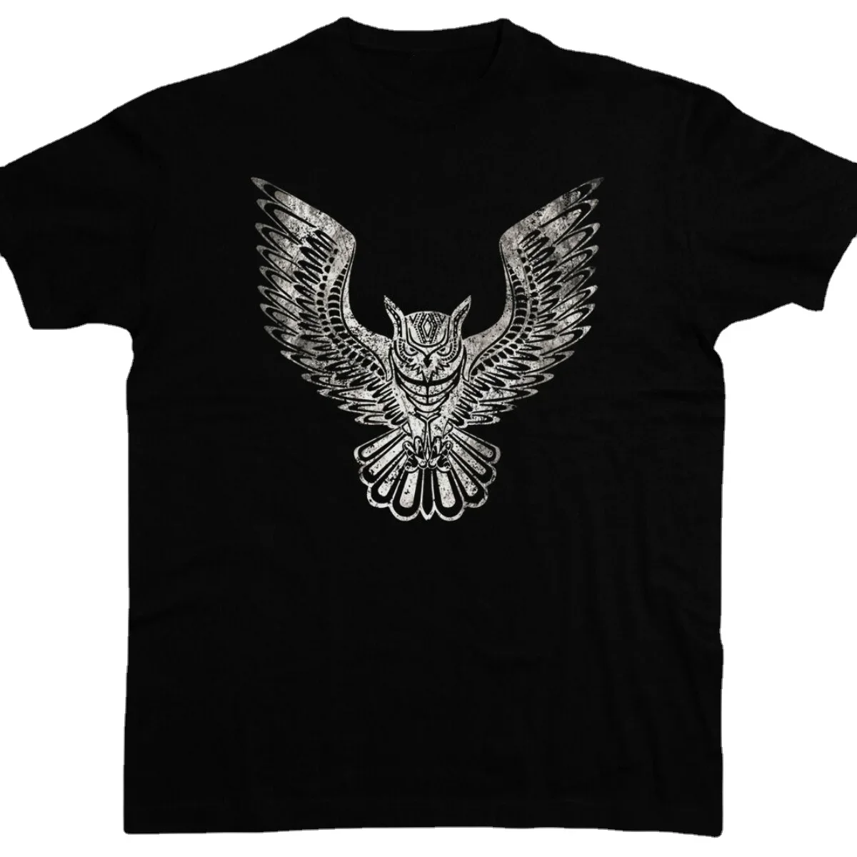 Cool Owl Graphic Tshirt Cartoon Cute Hipster Electro Tattoo Bird Pin Up Men's Fashion tshirt