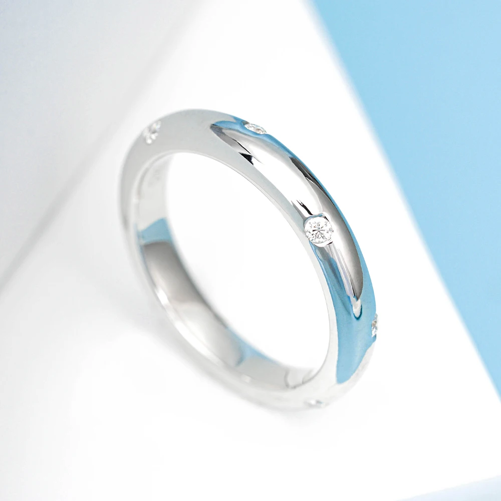 

Moissanite Wedding Band Ring for Men Women 925 Sterling Silver Couples Promise Rings Plated 18K White/Yellow Gold Jewelry Gifts