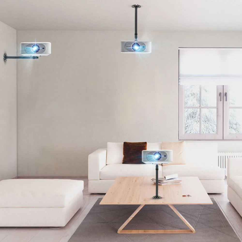 Salange 프로젝터 스탠드 XGIMI JMGO DLP 미니 비머 YG300 J15 LED Projetor 용 범용 프로젝터 천장 브래킷 벽 마운트