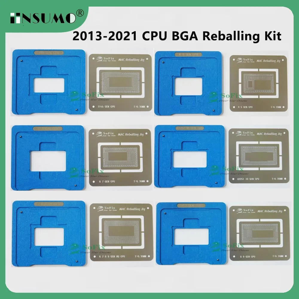 Sofix Inter M1 CPU Reballing Jig with Stencil 2013-2021 CPU BGA Reballing Kit CPU IC Chip Platform for Macbook Repair Tool