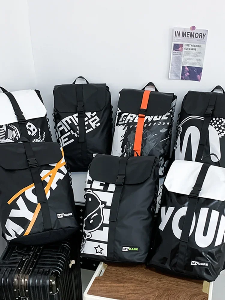 حقيبة ظهر بتصميم تريند لعام 2024 للرجال والنساء مقاومة للمياه حقيبة ظهر أكسفورد حقيبة سفر ترفيهية للمراهقين مقاس 15.6 بوصة حقيبة ظهر للكمبيوتر المحمول