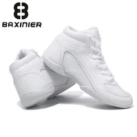 BAXINIER Girls White High Top Cheerleading Shoes for Youth in Cheer Competition Training Dance and Tennis Lightweight Kids Sneak 5