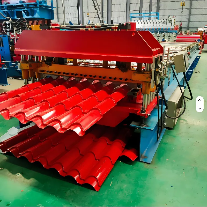 Corrugated Roof Panel Making Machine Automatic Steel Sheet Roll Forming Line for Warehouse Building Construction Use