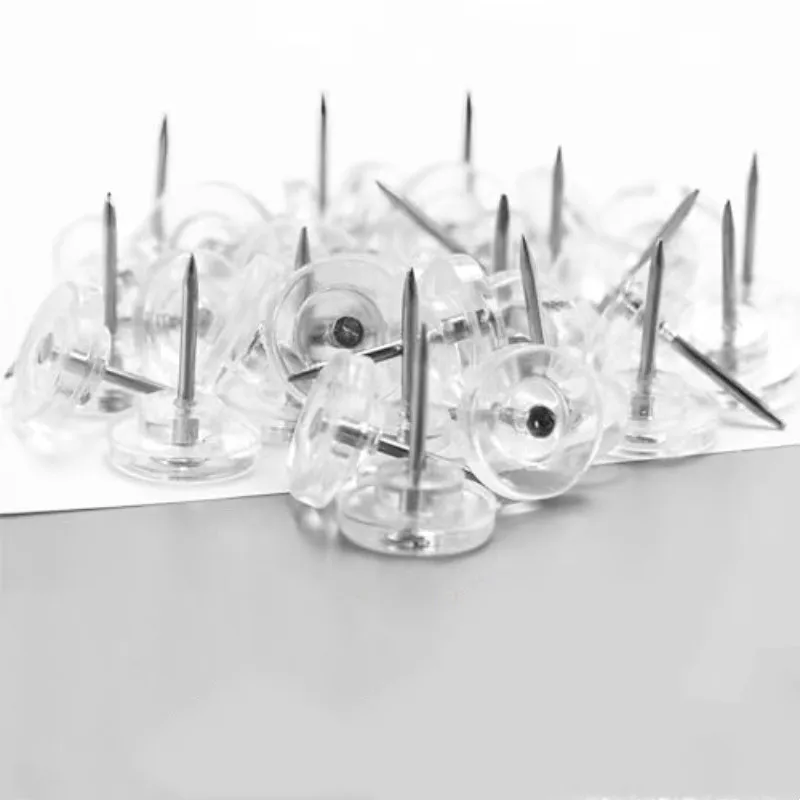 41 pcs Transparent Flat Head Flat Head Push Pins, great for School Notice Display, Compact Discrete Design