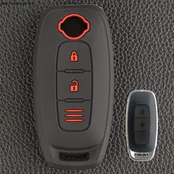 For Nissan Qashqai Cube Altima Rogue Juke Pathfinder 2022 2023 Silicone 3 Button Key Fob Ring Case Cover Holder Car Accessories