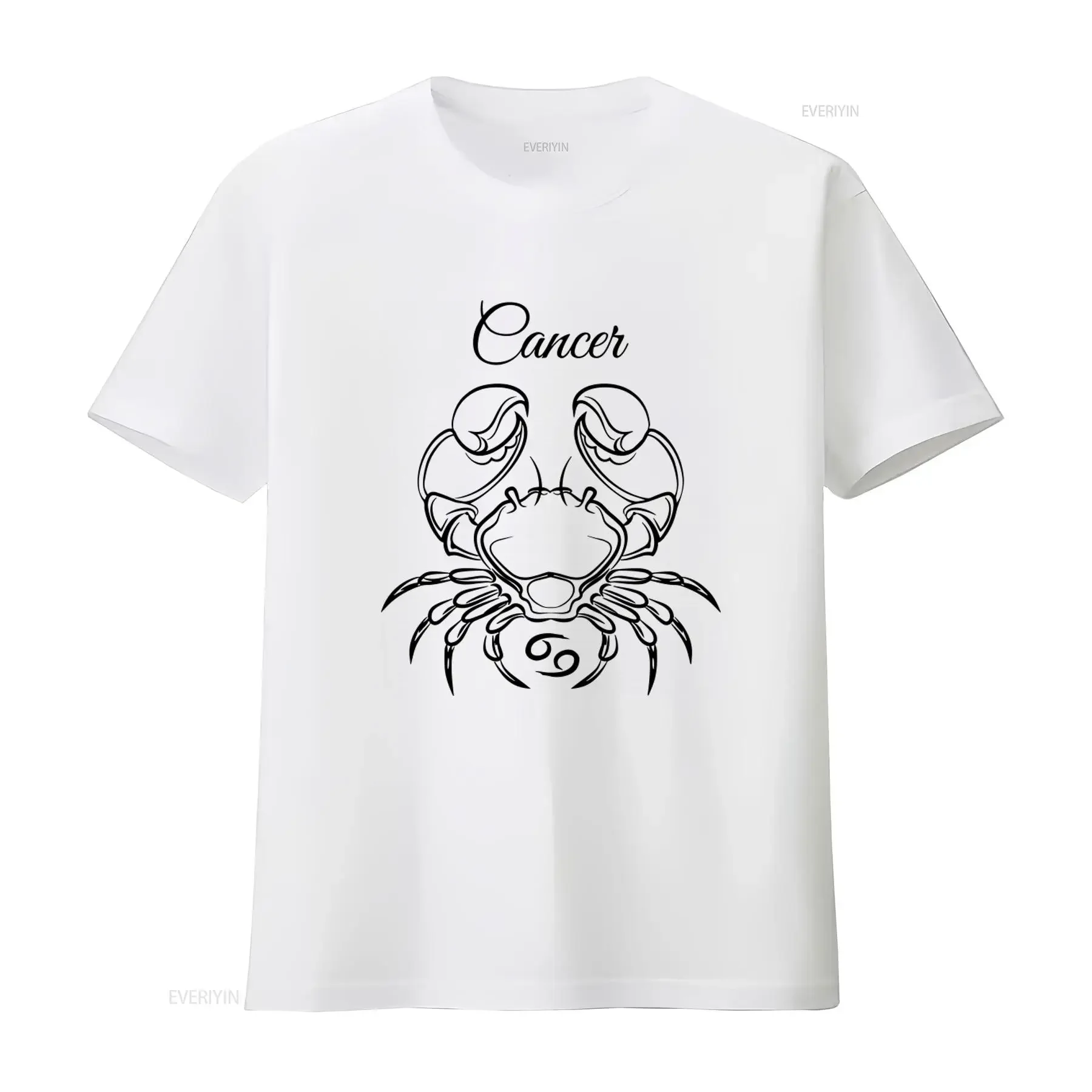 Cancer Zodiac Horoscope Ladies T Shirt Astrology Birthday Ideas Women's vintage Washed Top For Everyday Wear Casual homme