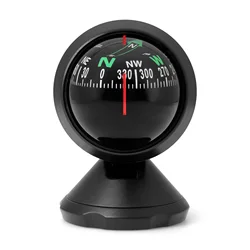 AD Mini Car Navigation Compass 360 ° Rotary Adjustable Spherical Dashboard Guide Compass For Boat Vehicle Car Ball Compass