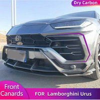 Prepreg Dry Carbon Front Bumper Air Vent Cover for Lamborghini Urus Sport Utility 4-Door 2018-2021 Car Front Canards Body Kits