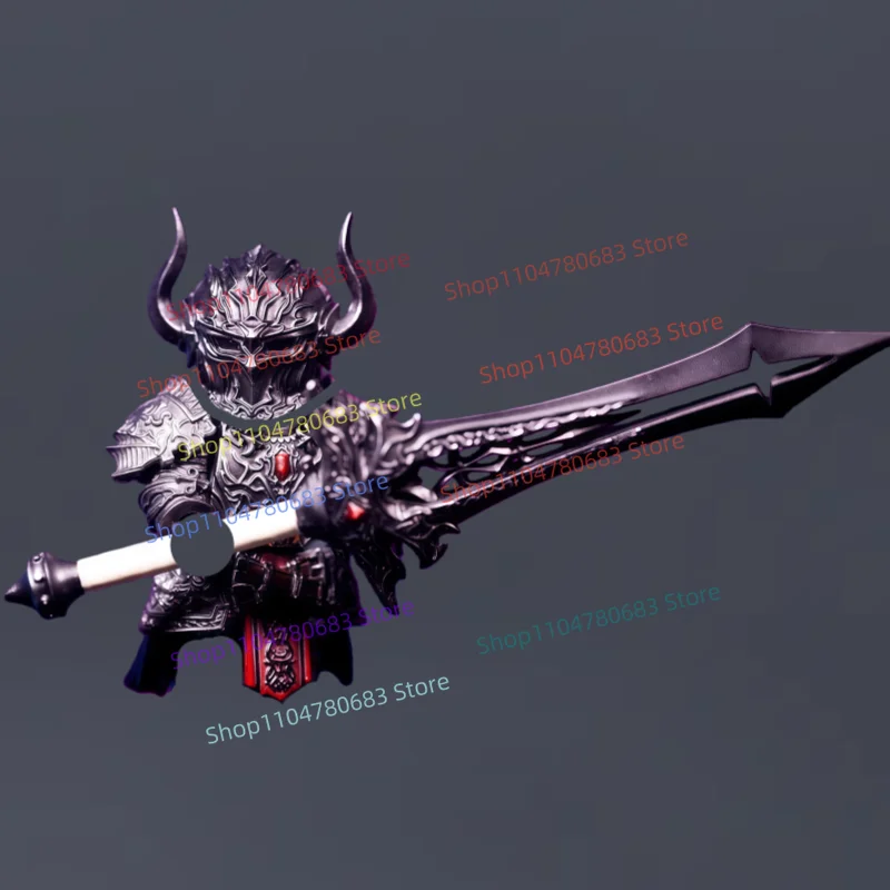 

MOC Building Blocks Demon Black Armor Warrior Mini Figure Assembly Model Display Anime Cartoon Toy Decoration Gift Collectible