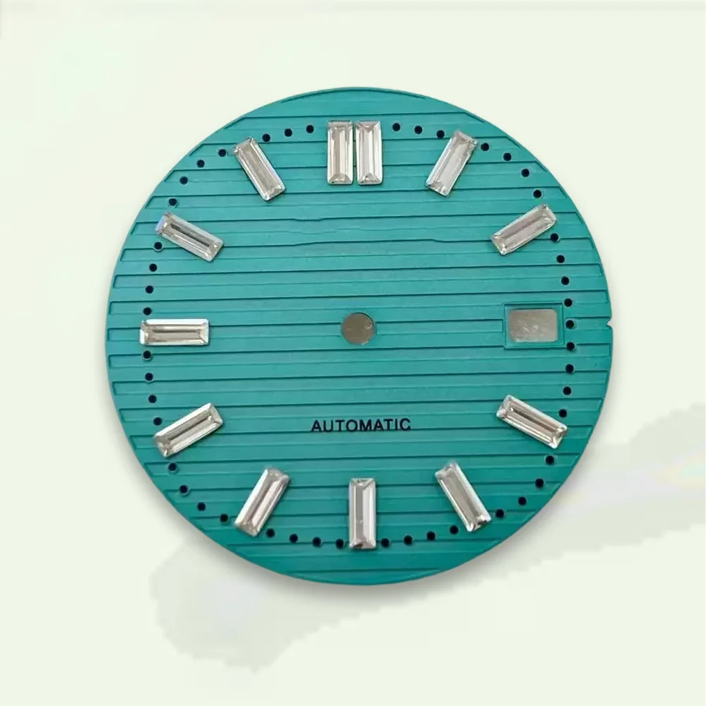 Watch modification 30.5mm S Dial Fit NH35 Japanese Movement No Luminous Diamonds Dial Stripe Dial Watch Accessories tool
